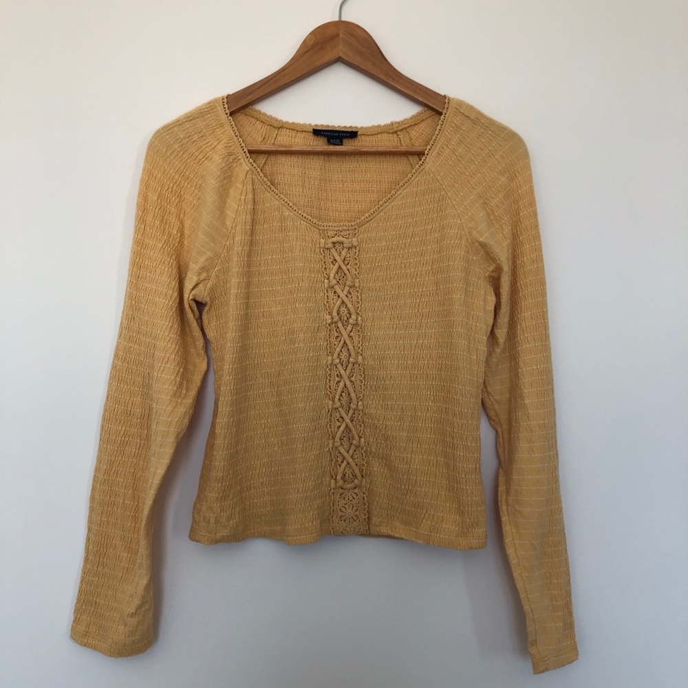 American Eagle Long Sleeve Yellow Top